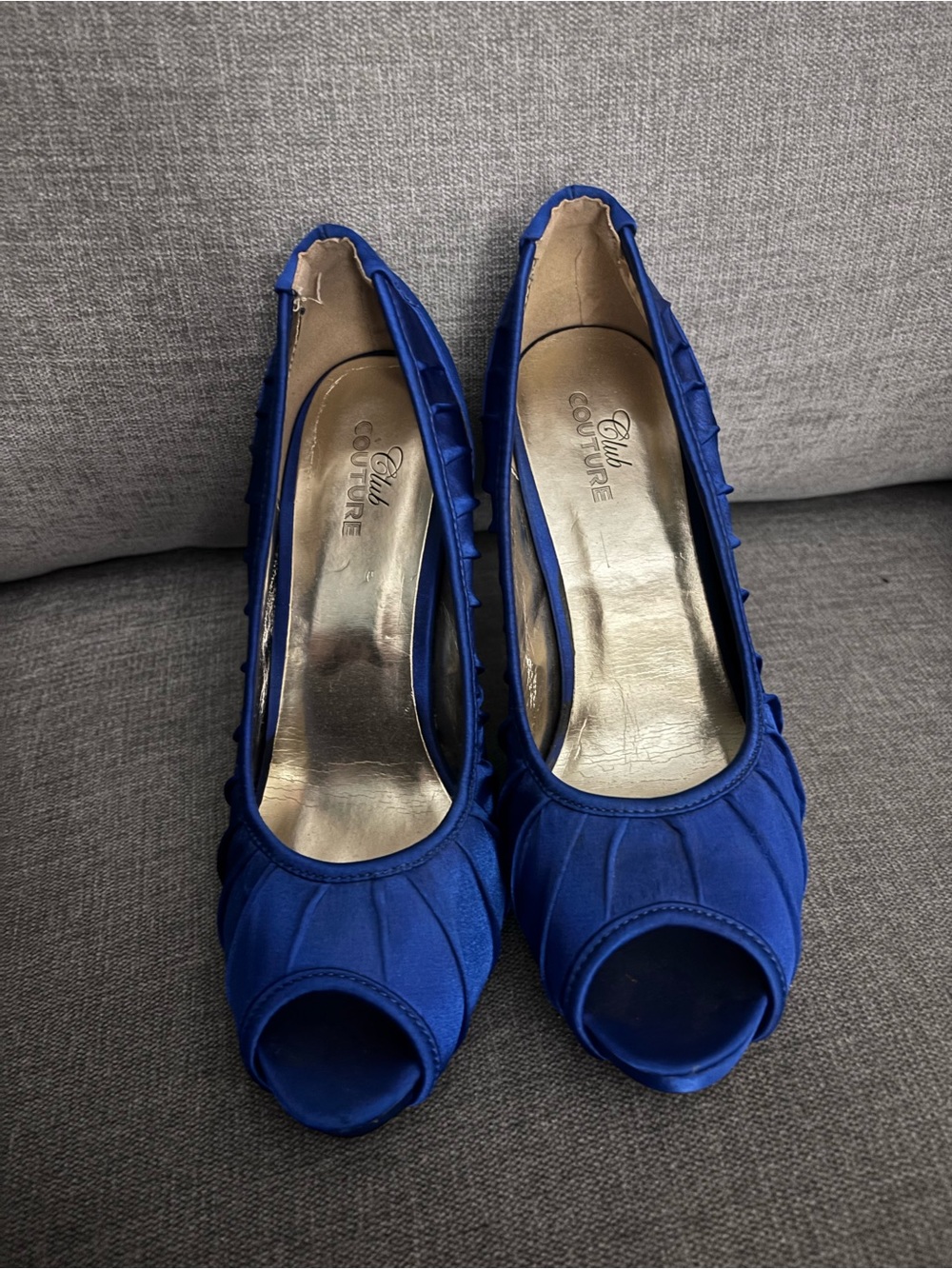 Women's Royal Blue Peep-Toe Pumps